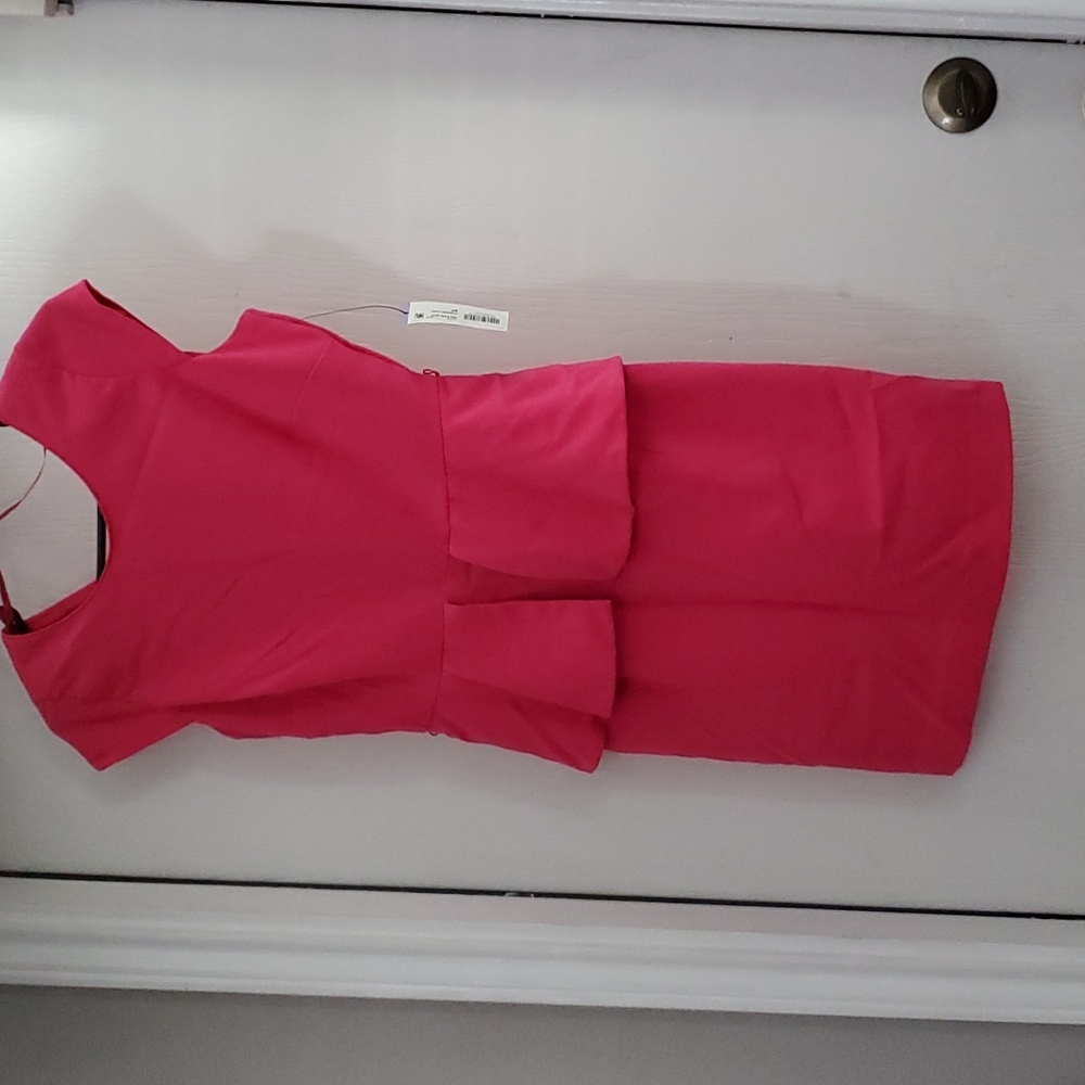 Pink work dress, peplum skirt, New with tags - size 6p